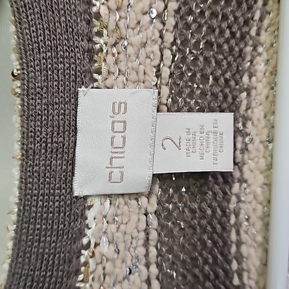 Chicos Glitz Cardigan Sz 2 (L) - Picture 5 of 8